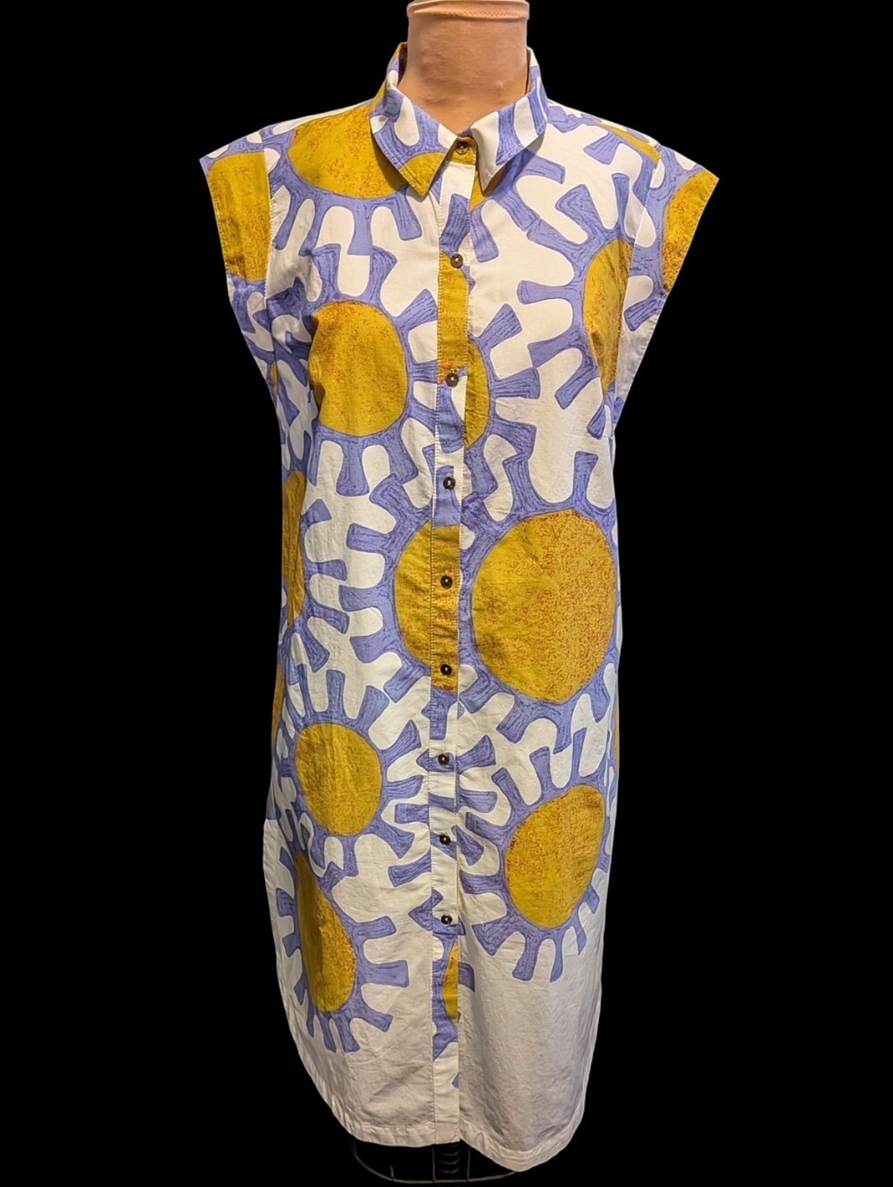 MAEVE Cotton Shift Dress Tunic Bold Print Coastal Beachy Medium/ Petite Bust 42"
